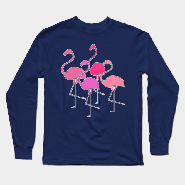 Can't Stop Flamingos-a-Go-Go Long Sleeve T-Shirt by cnamejj